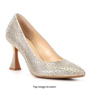 Alex Marie Silver and Cream Heels